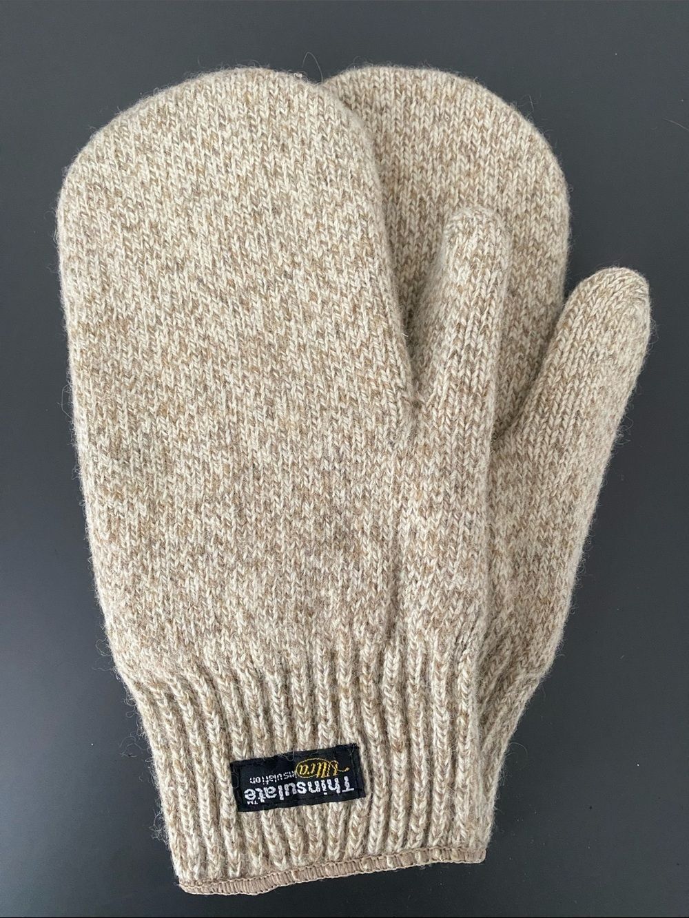 VTG Dead-stock Scotchgard Cream Wool-Blend Thinsulate Mittens Men’s OS L New